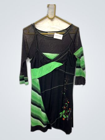 Black and Green Dress