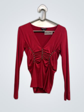 Red Long Sleeve Top