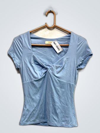 Blue Twist-Front Top