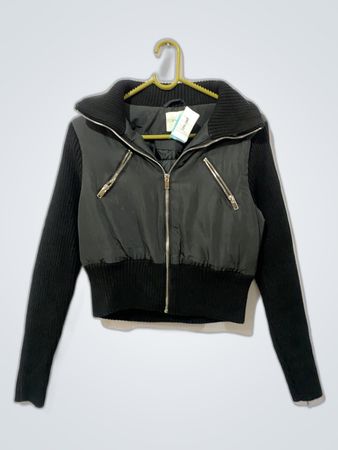 Black Long Sleeve Jacket with Gray Vest
