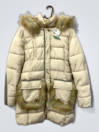 Women's Puffer Coat with Fur Trim
