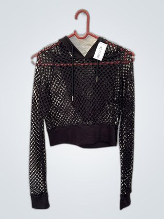 Black Fishnet Hoodie