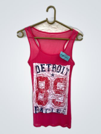 Pink Mesh Tank Top