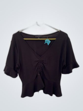 Black Blouse with Ruffles