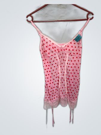 Pink Heart Pattern Chemise