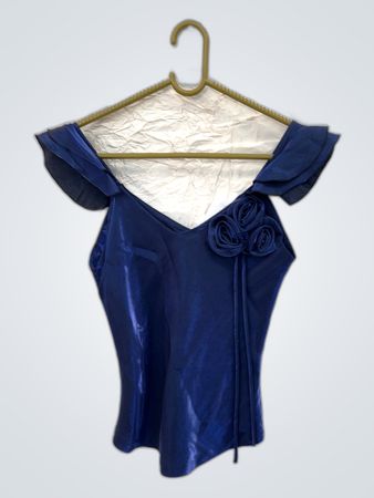 Blue Off-The-Shoulder Top