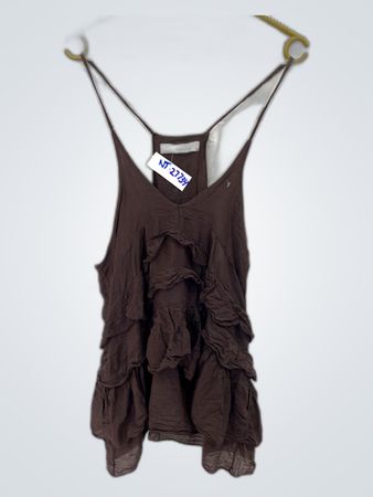 Brown Ruffled Dress