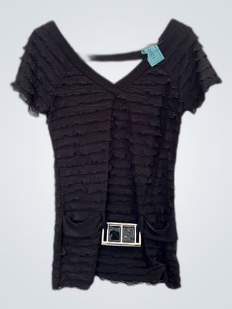 Black Ruffled Top