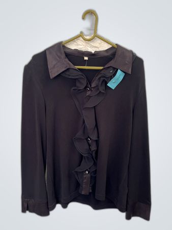 Black Blouse with Ruffles