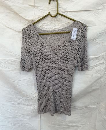 Gray Crochet Top