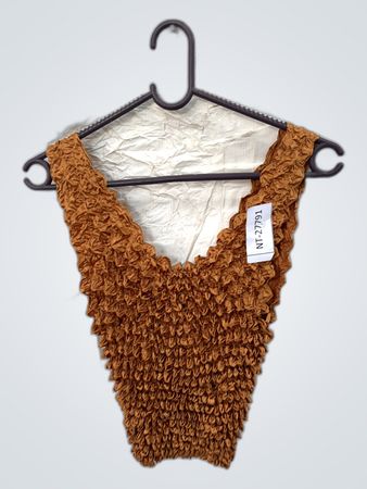 Brown Ruffled Top