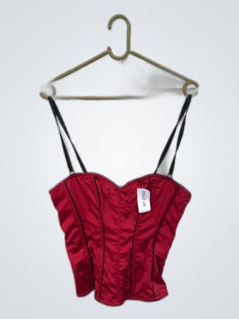 Red Satin Corset Top