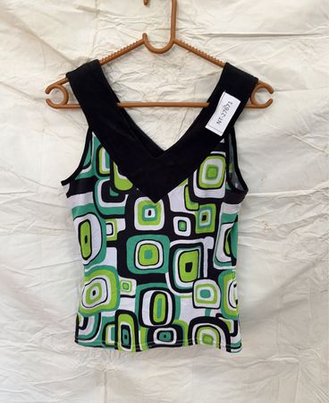 Green Patterned Tank Top