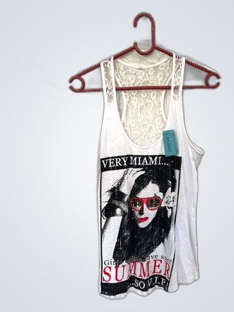 White Tank Top with Graphic