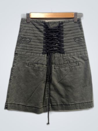 Gray Skirt with Black Laces