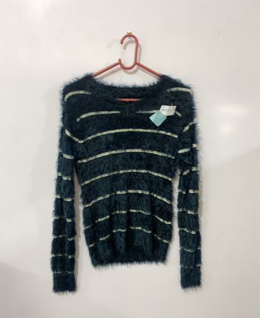 UNSW Fuzzy Striped Sweater