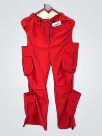 Red Cargo Jumpsuit