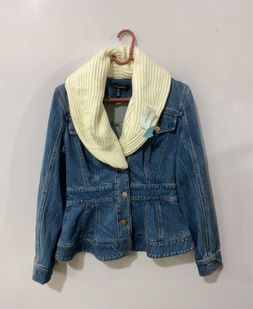Denim Jacket with White Collar