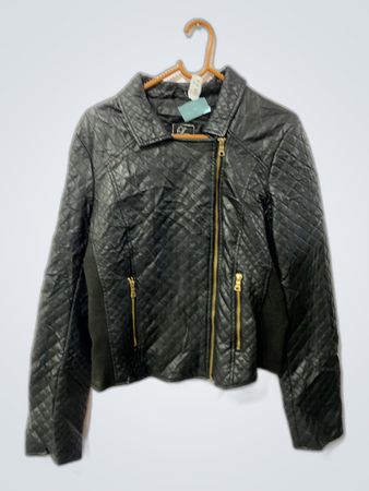 Black Quilted Leather Jacket
