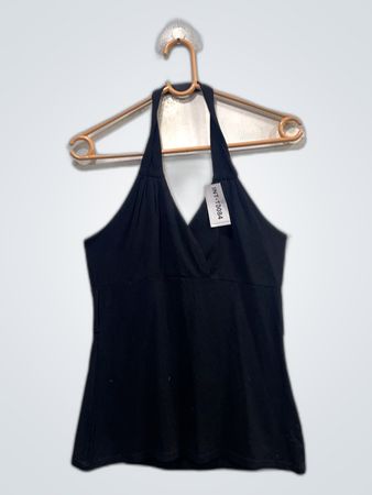 Black Halter Neck Tank Top