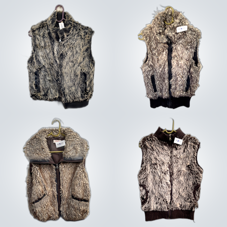 Ensemble de gilets en fourrure Y2K