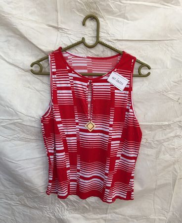 Red and White Striped Tank Top