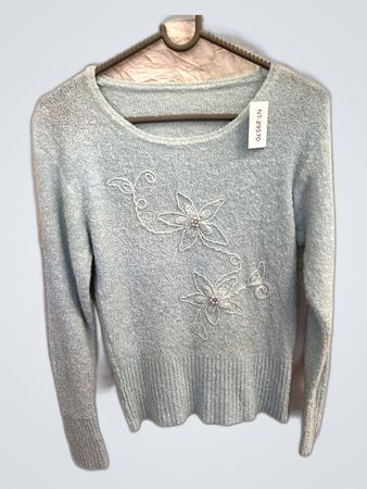 Light Blue Floral Sweater
