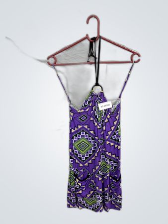 Purple Romper with Aztec Pattern