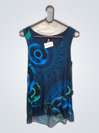 Eres Blue Patterned Tank Top