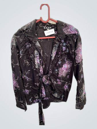 Zaza Floral Tie Front Blouse