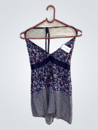 Floral and Striped Romper