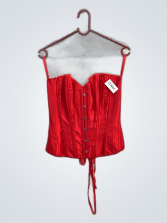 Red Satin Corset Top