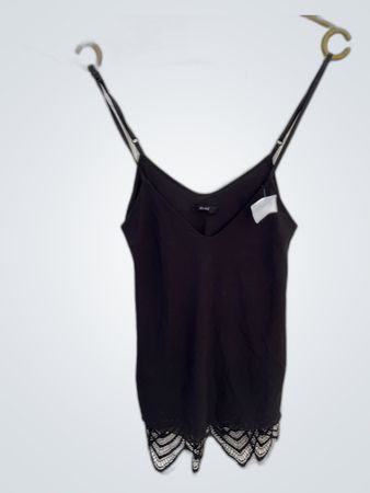 Black Camisole with Lace Trim