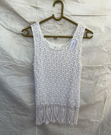 White Crochet Tank Top
