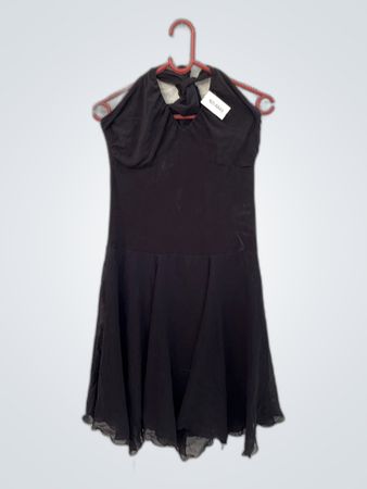 Black Tie-Neck Dress