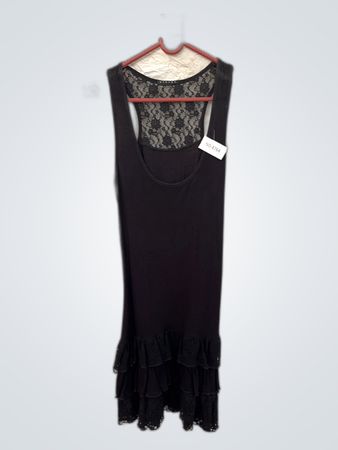 Black Lace Trim Dress