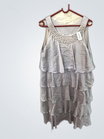 Gray Beaded Dress