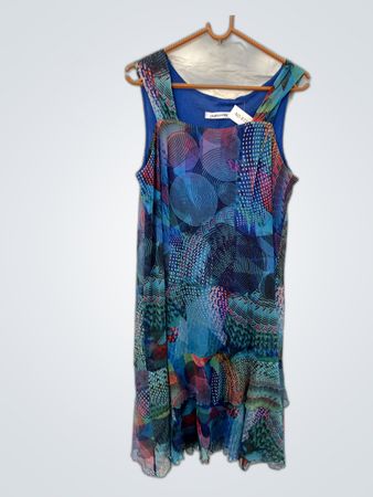 Christine Laure Blue Patterned Dress