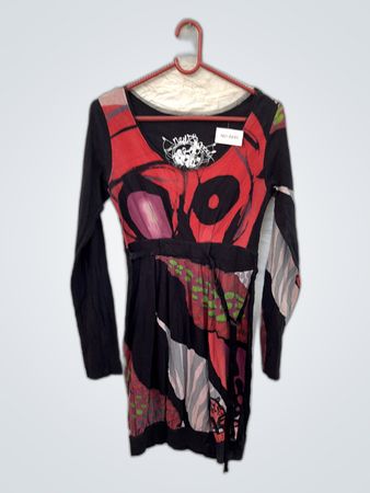 Long Sleeve Dress with Abstract Print