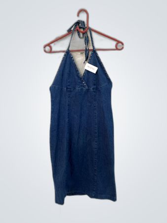 Denim Halter Neck Dress