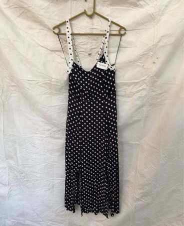 Amisu Black and White Polka Dot Dress