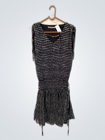 Sepia Collection Black and White Polka Dot Dress