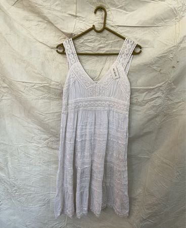 White Lace Trim Tank Top
