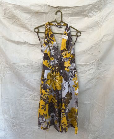 Tropical Print Halter Neck Dress