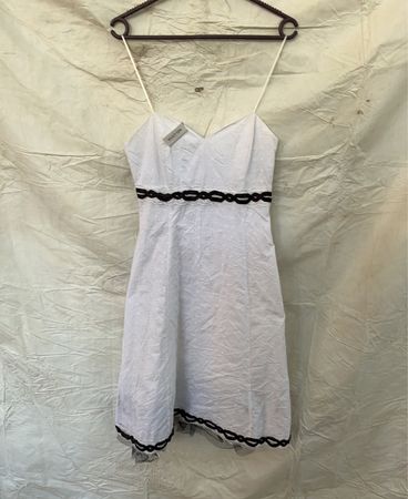 White Dress with Black Trim