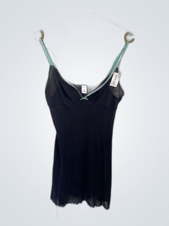 Black Sheer Cami with Teal Trim