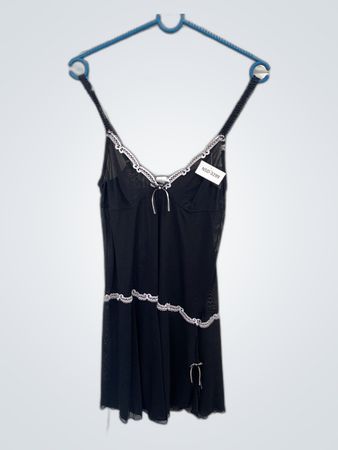 Black Chemise with White Lace