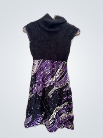 Dress with Purple and Black Pattern