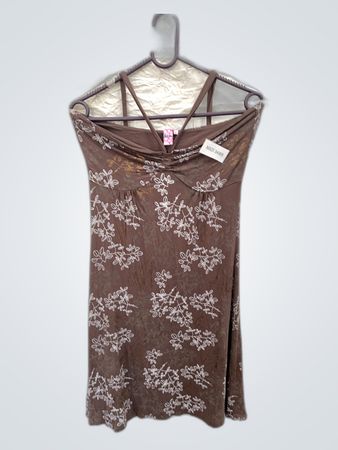 Brown Floral Patterned Tank Top