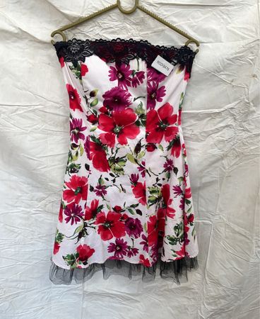 Floral Lace-Trimmed Dress